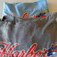 Hooded Tee in Blue and Heathered Graphite