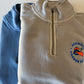 HHH 1/4 Zip Sweatshirt in Washed Navy and Cement