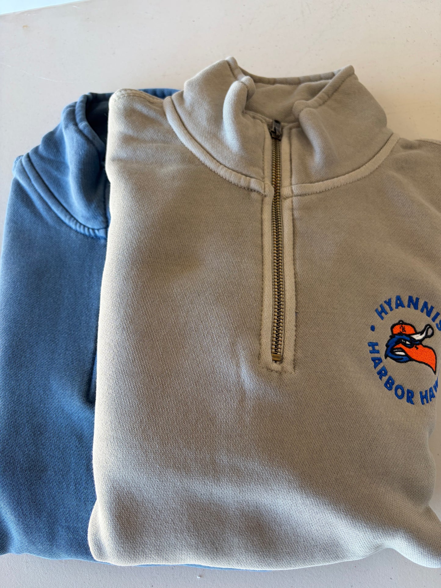 HHH 1/4 Zip Sweatshirt in Washed Navy and Cement