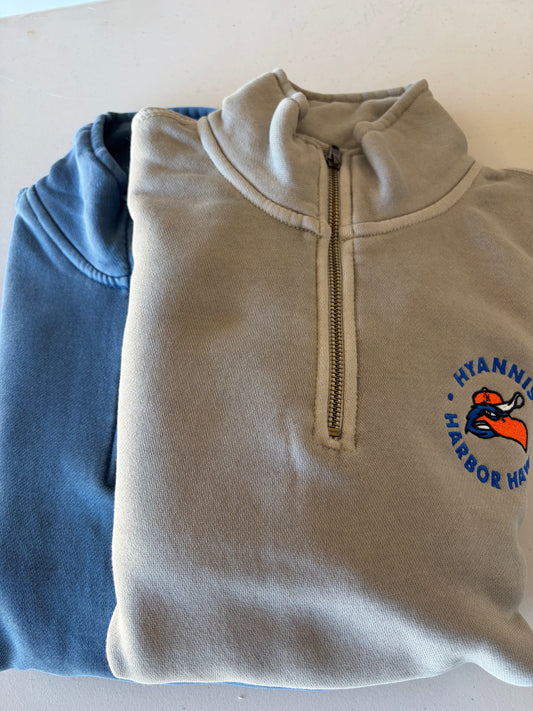 HHH 1/4 Zip Sweatshirt in Washed Navy and Cement